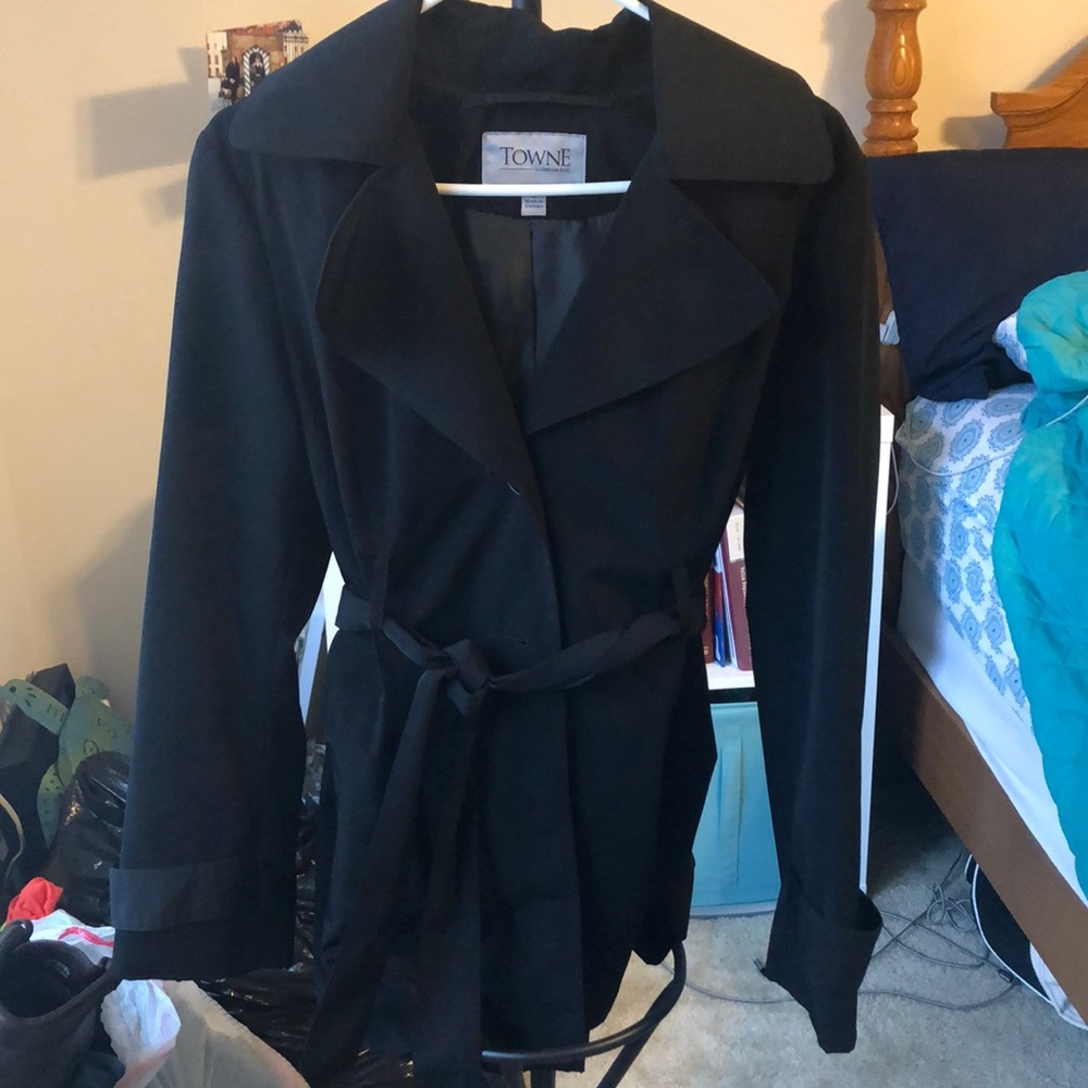 Black rain dress coat